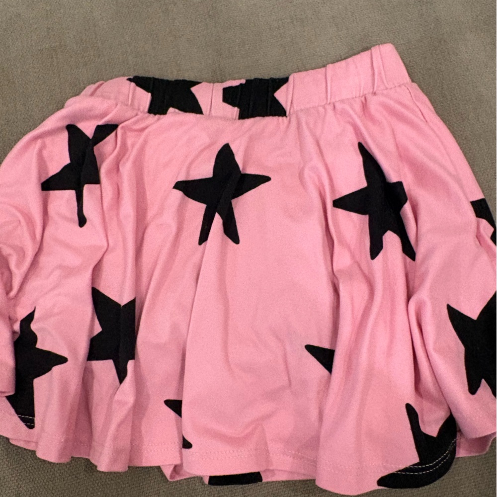 Girls Pink Star-Print Skort with Elastic Waist